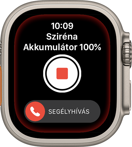 Az Apple Watch Ultra Sziréna leállítása funkciója