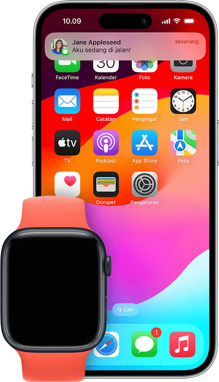 iPhone menampilkan pemberitahuan yang masuk ke iPhone, bukan Apple Watch