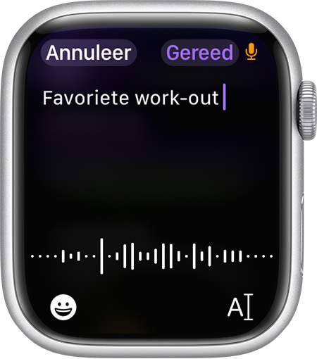 Een aangepaste work-out op een Apple Watch een naam geven.