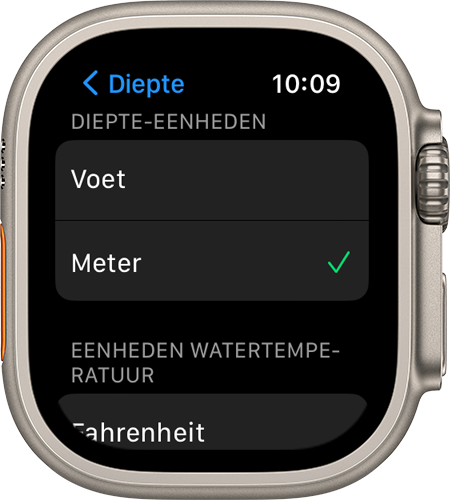 watchos-9-apple-watch-ultra-instellingen-diepte-voet-geselecteerd
