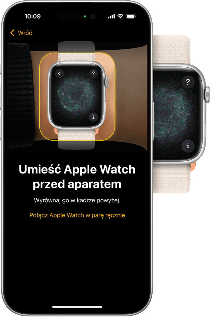 iPhone obok zegarka Apple Watch podczas łączenia w parę