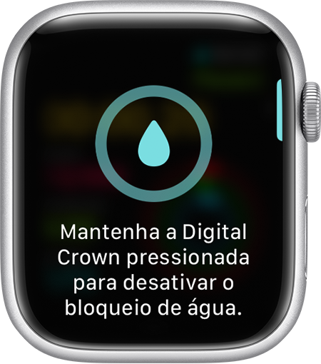 Aviso para desativar o Bloqueio de Água na tela do Apple Watch