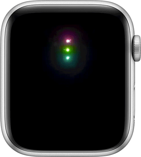 Um gif animado de um rosto do Apple Watch mostrando a notificação "Você atingiu as 3 metas!"