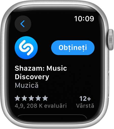 Ecran Apple Watch care arată cum se descarcă o aplicație