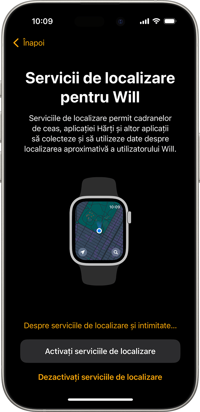 Dispozitiv iPhone afișând ecranul de configurare a obiectivelor zilnice de mișcare pentru Apple Watch