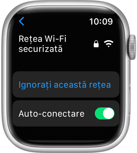 Opțiunea Ignorați această rețea pe Apple Watch