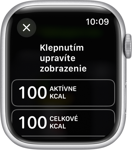 Metriky dostupné na úpravu pre tréningové zobrazenie na hodinkách Apple Watch.