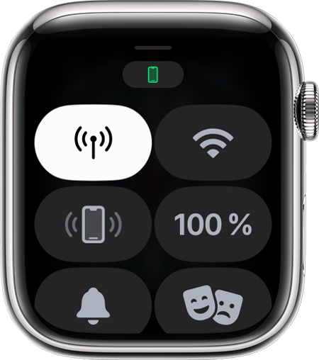 Ovládacie centrum na hodinkách Apple Watch.