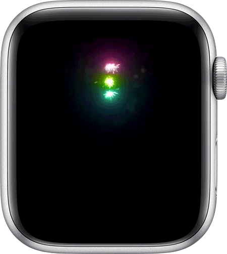 GIF ที่เคลื่อนไหวของหน้าปัด Apple Watch ที่แสดงว่า "คุณบรรลุเป้าหมายทั้ง 3 แล้ว!" การแจ้งเตือน