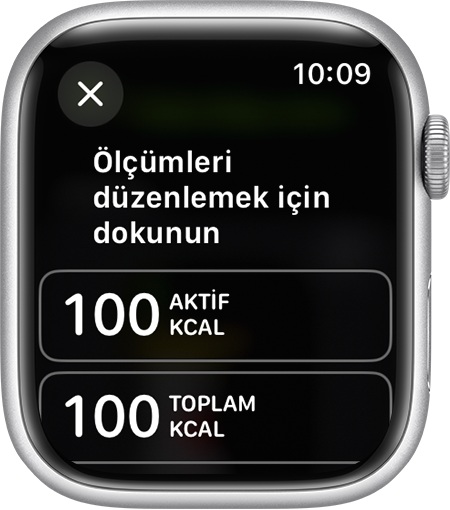 Apple Watch'ta bir Antrenman Görünümü için düzenleyebileceğiniz ölçümler.