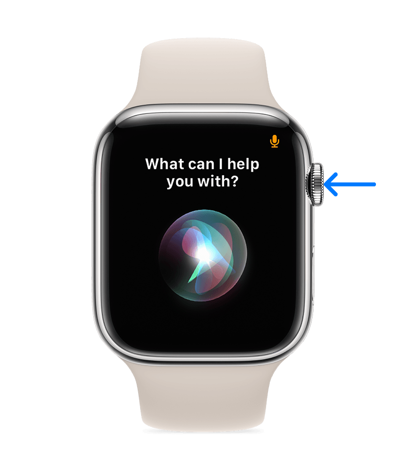 Mũi thương hiệu trỏ cho tới nút Digital Crown bên trên Apple Watch