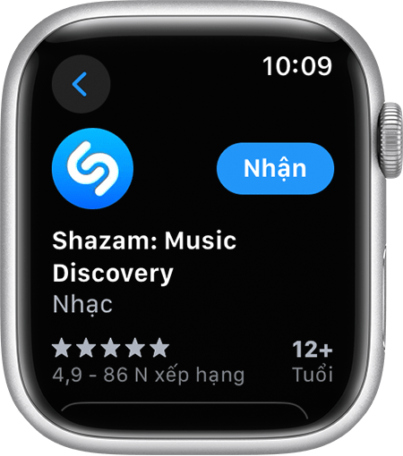 Màn hình Apple Watch hiển thị cách tải về ứng dụng