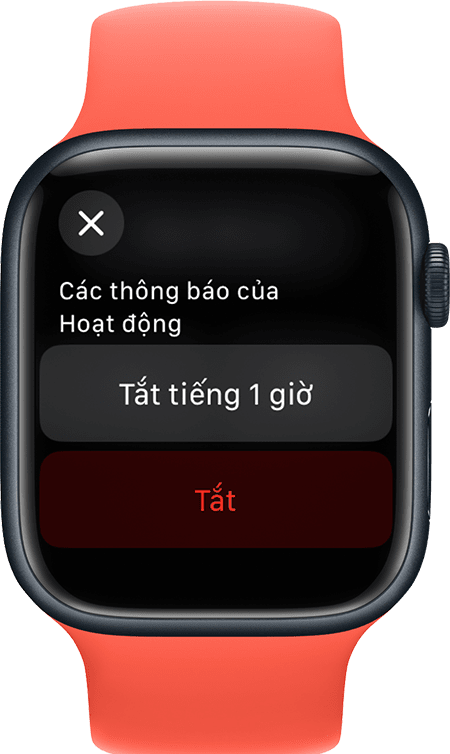 Apple Watch hiển thị màn hình tắt tiếng thông báo
