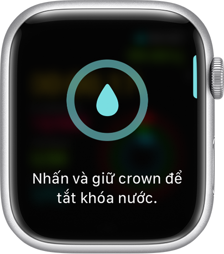 Lời nhắc tắt khóa nước trên màn hình Apple Watch