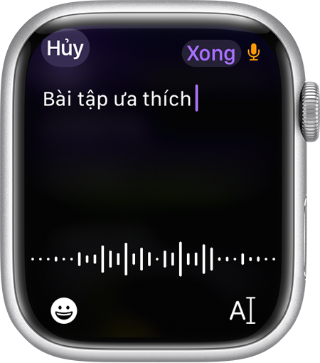 Naming a custom workout on Apple Watch.
