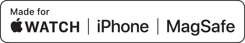 شعار MFi‏ "Made for Apple Watch" و"iPhone" و"MagSafe"