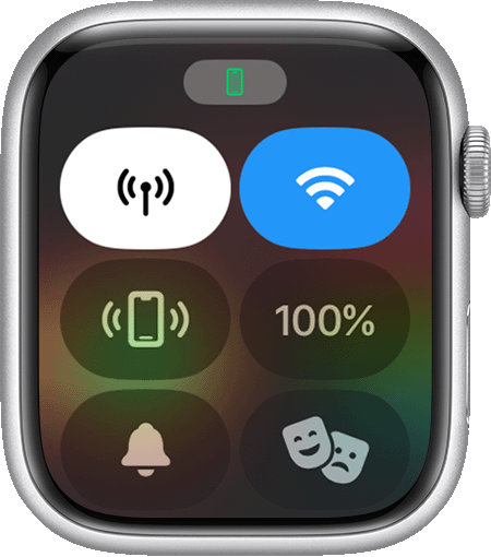 Apple Watch 螢幕上的連線狀態。