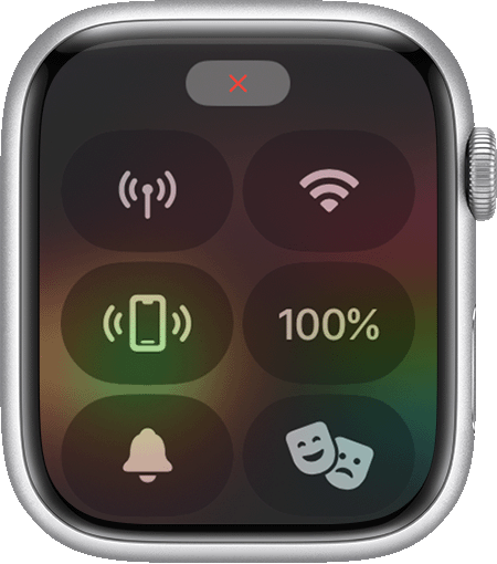 Apple Watch の画面上の「接続なし」状況。