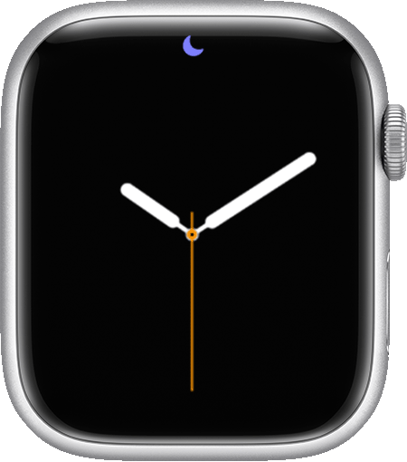 Apple Watch mit dem Nicht-stören-Symbol auf dem oberen Bildschirmrand