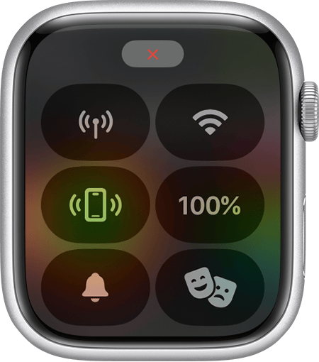 El Centro de control del Apple Watch muestra el ícono de la X roja