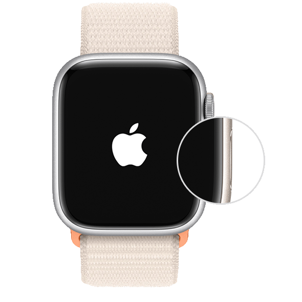 Apple Watch met de zijknop