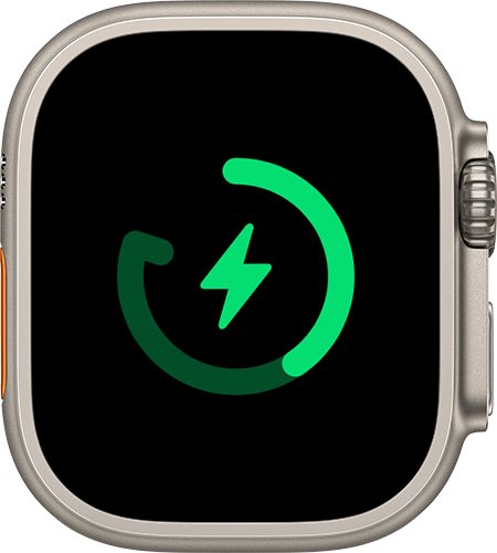 Bildschirm „Optimiertes Ladelimit“ auf der Apple Watch Ultra.