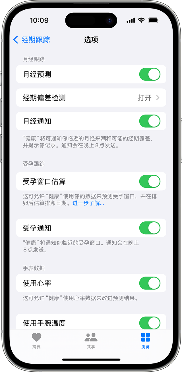 iOS 17，iPhone 14，健康，经期跟踪，选项