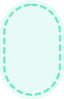 A light green oval with a dotted outline.