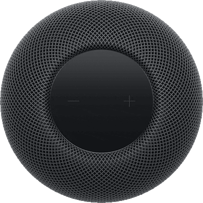 An orange light is flashing on and off repeatedly on the top of HomePod mini