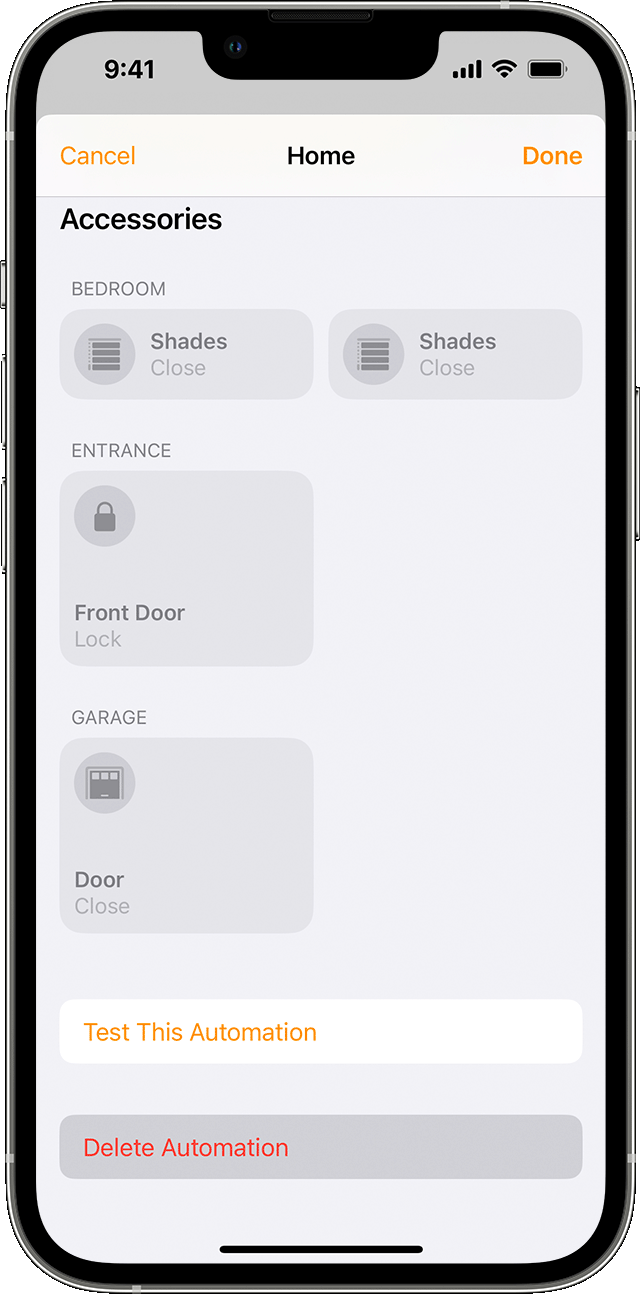 Create scenes and automations - Apple Support