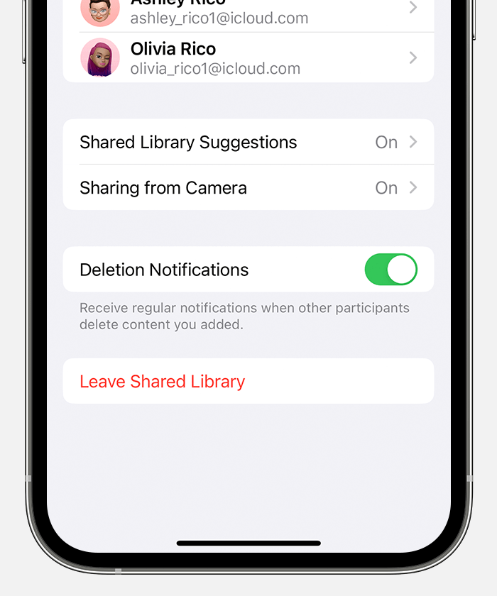 Leave Shared Library is located at the bottom of your screen.