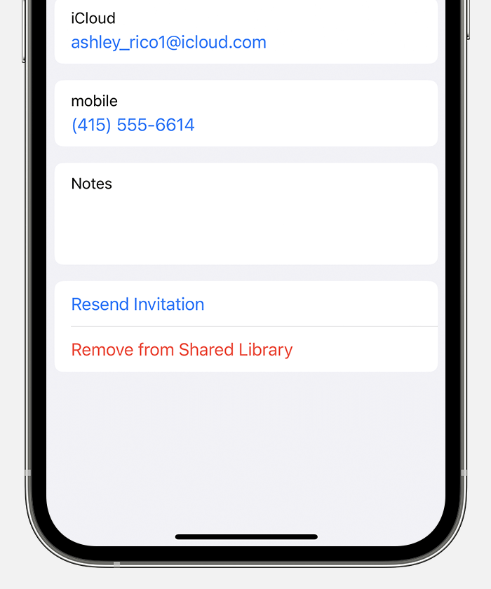 Remove from Shared Library is located below Resend Invitation.