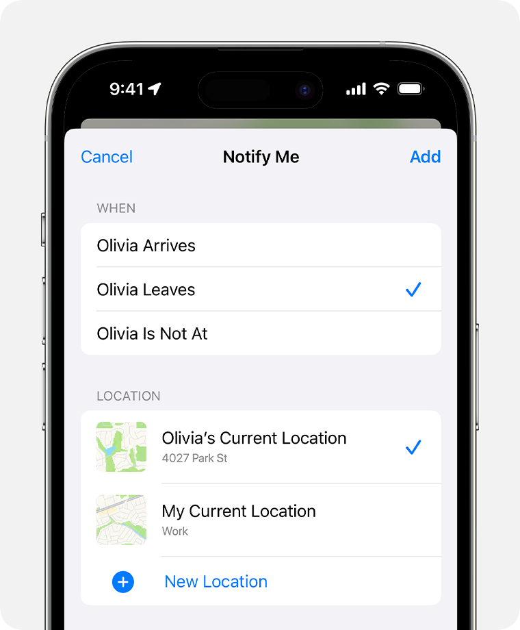 Create a location-based notification for a friend on iPhone