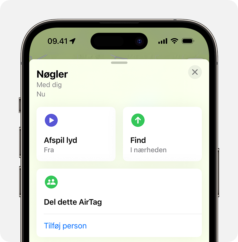 I appen Find på iPhone skal du finde et AirTag, der er knyttet til dine husnøgler eller andre personlige ting.