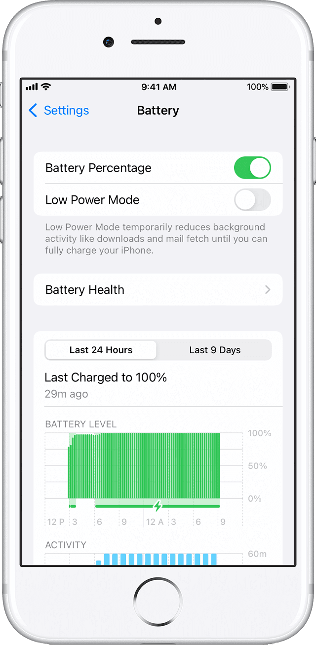 Mostrar el porcentaje de batería del iPhone o el iPad - Soporte técnico de  Apple (ES)