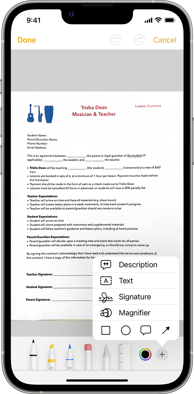ios-16-iphone-13-pro-notes-markup-scanned-document