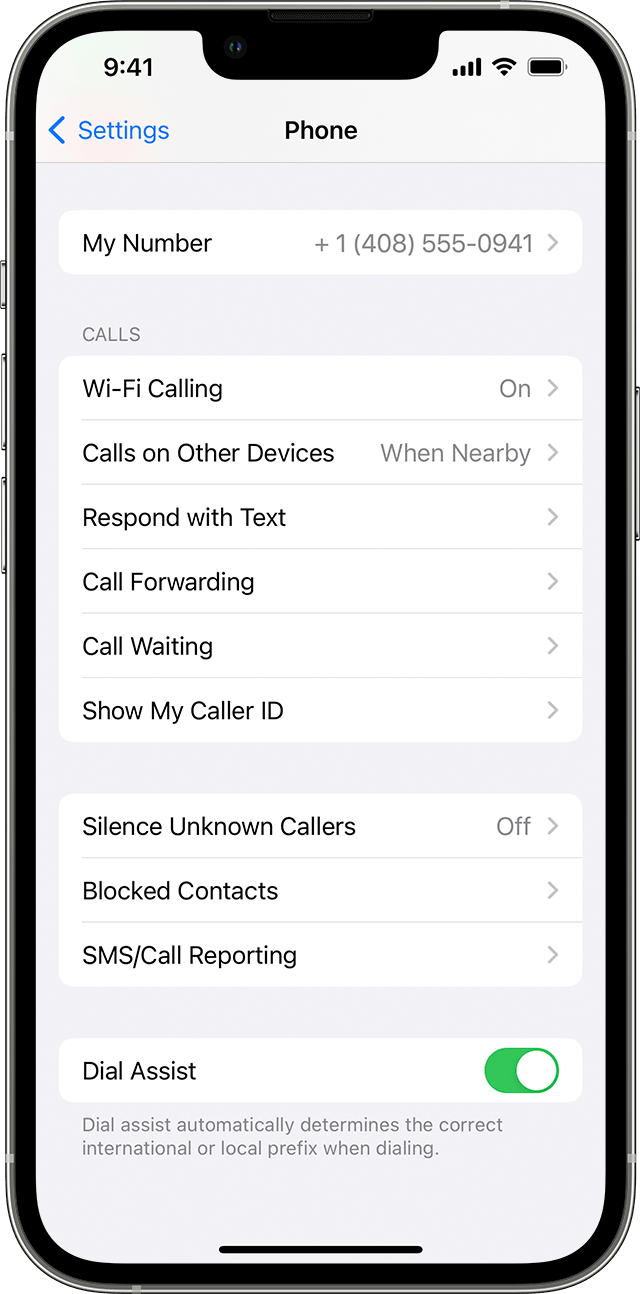 iPhone, milles kuvatakse ekraan Phone (Telefon) sisselülitatud funktsiooniga Wi-Fi Calling (Wi-Fi-ühenduse kaudu helistamine).