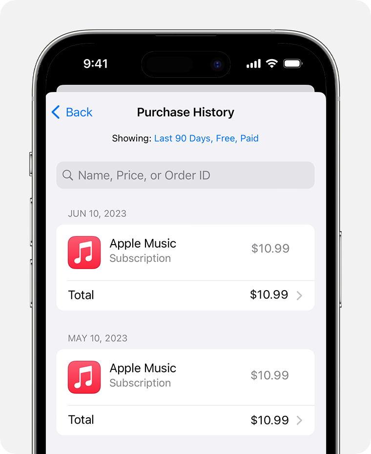 View your purchase history for the App Store and other Apple media services  - Apple Support