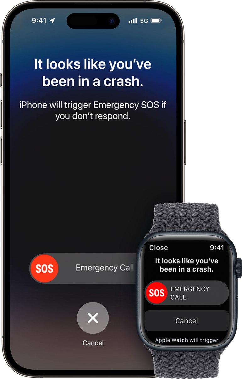 Use Crash Detection on iPhone or Apple Watch to call for help in an  accident - Apple Support