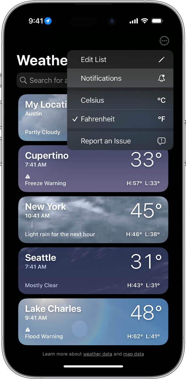 Ios Weather App Night