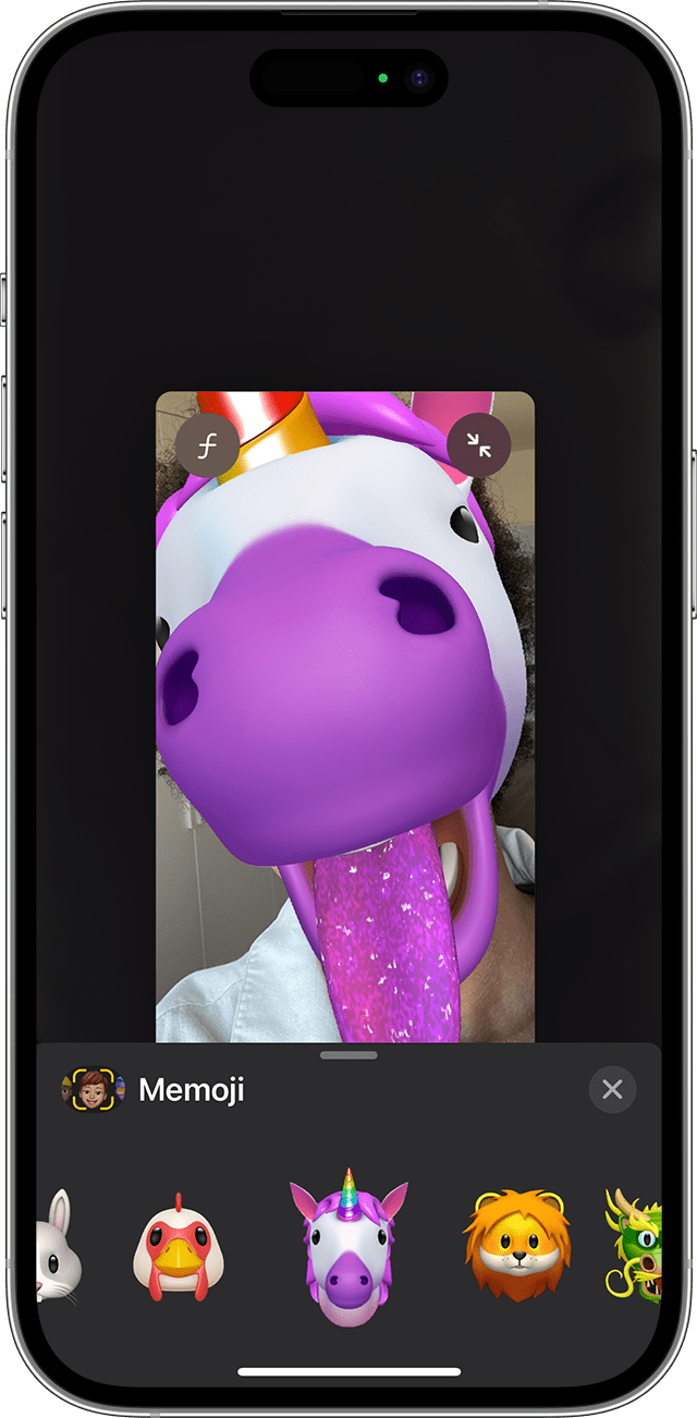 iPhone που δείχνει πώς να δημιουργήσετε κινούμενα Memoji στο FaceTime