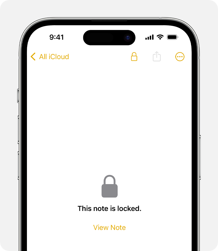 iOS 17搭載 iPhone14 Pro のメモアプリでメモがロックされているところ