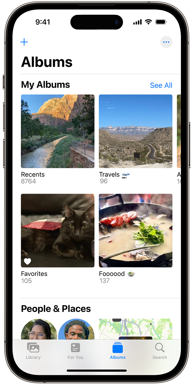 Use photo albums in Photos on iPhone - Apple Support