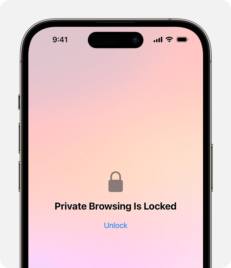 A locked private window in Safari on iPhone.