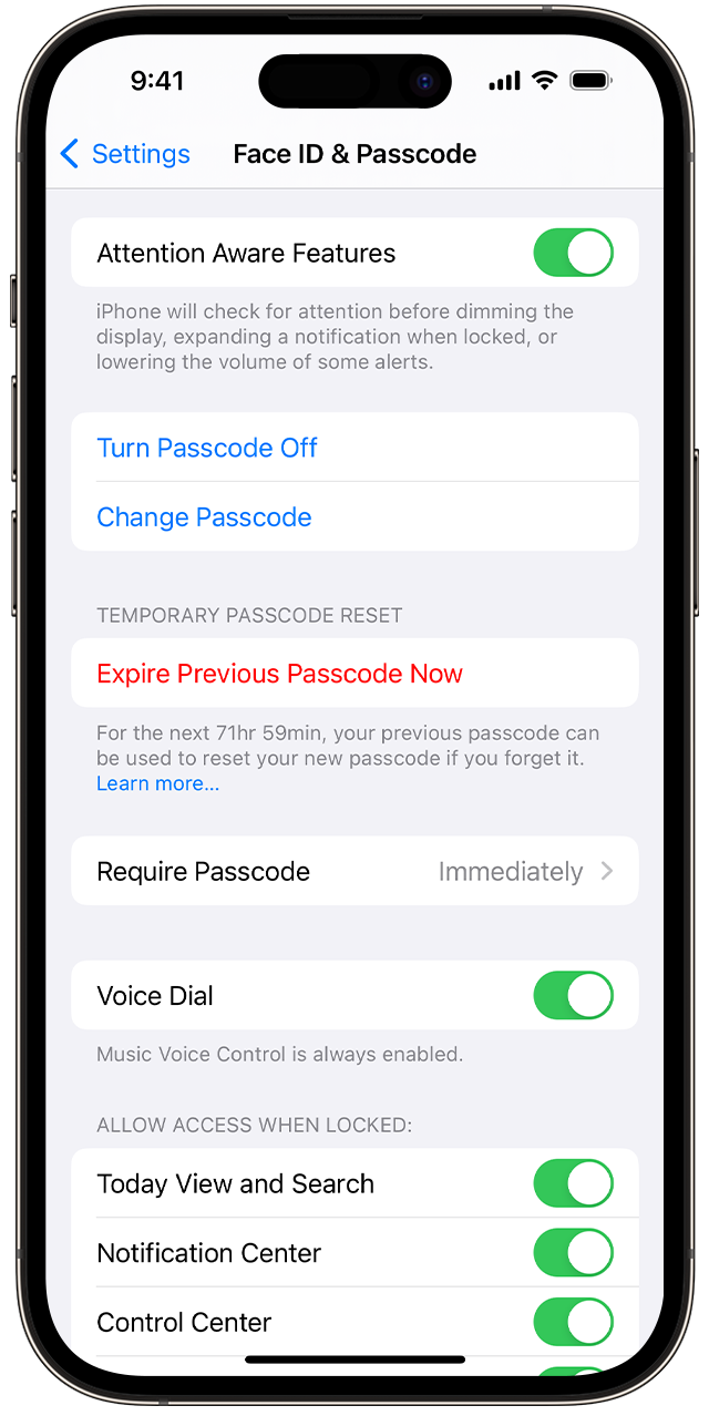 In Settings > Face ID & Passcode, you can manually expire your old passcode.
