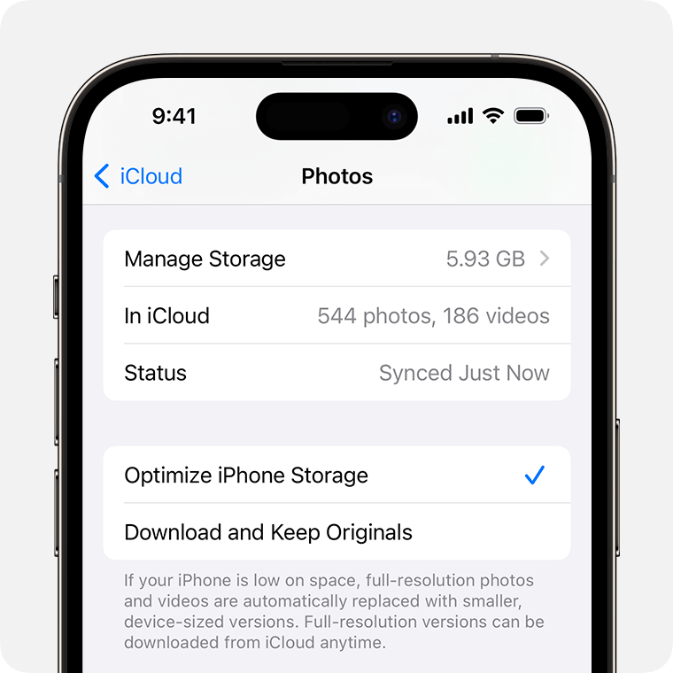 Manage your photo storage - Apple Support