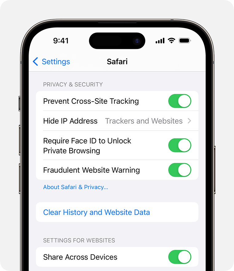 In Safari settings, you can require Face ID to unlock Private Browsing windows.