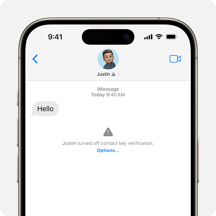 In iMessage conversations, you get an alert if your contact turns off iMessage Contact Key Verification