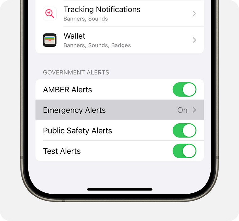 When you select Emergency Alerts, you’ll find additional options about how you can receive alerts.