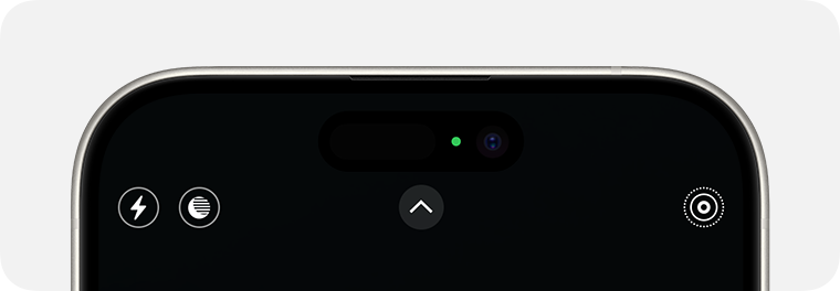 When an orange indicator appears in the status bar of your iPhone, the camera is in use.